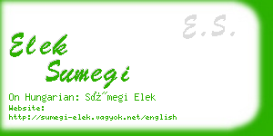 elek sumegi business card